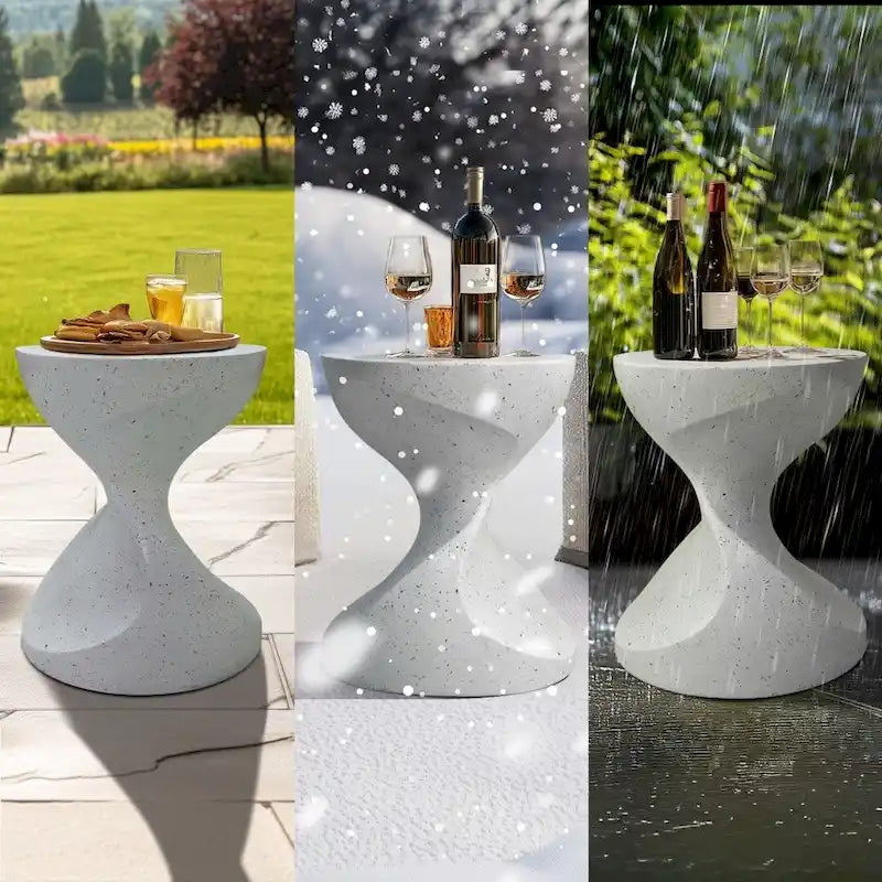 Table d'appoint en béton léger Hourglass