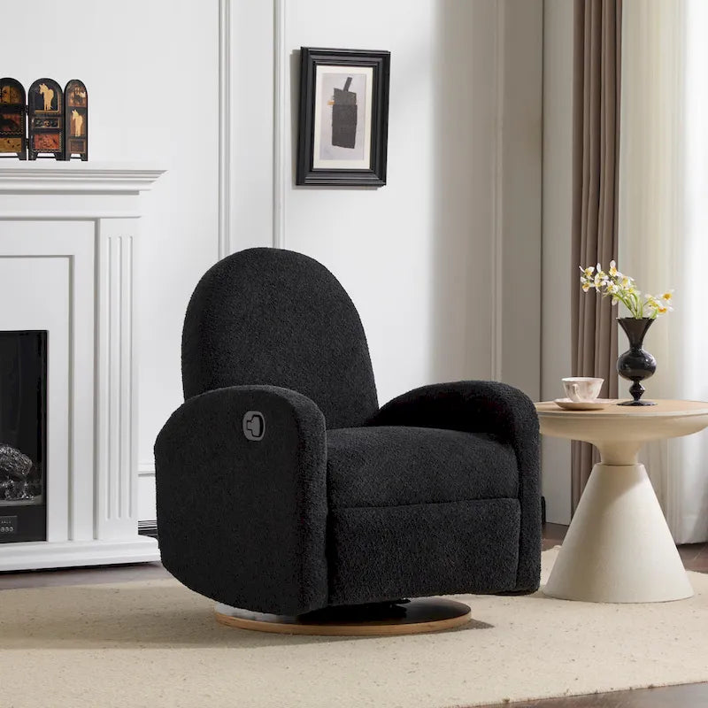 Fauteuil inclinable planeur pivotant à 360° – Rembourré en tissu avec mouvement de bascule
