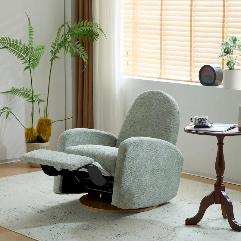 Fauteuil inclinable planeur pivotant à 360° – Rembourré en tissu avec mouvement de bascule