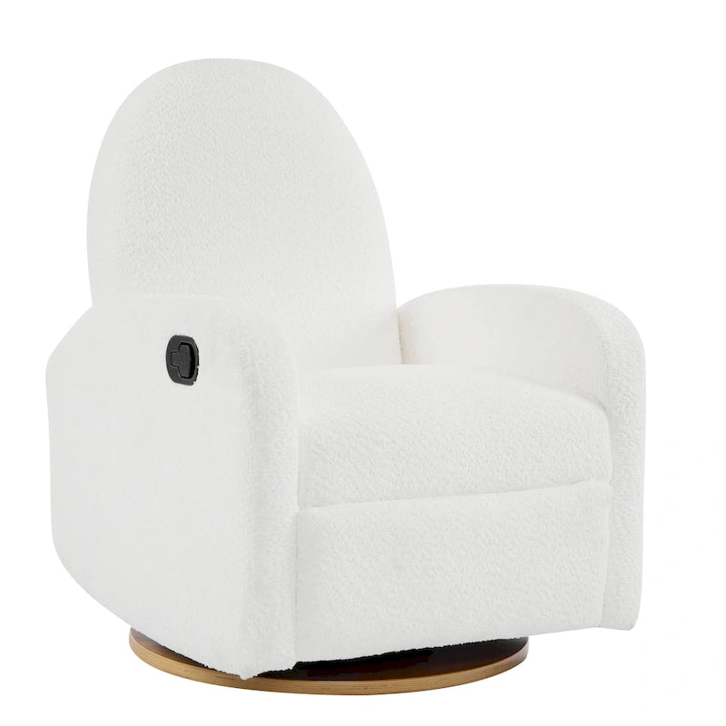 Fauteuil inclinable planeur pivotant à 360° – Rembourré en tissu avec mouvement de bascule