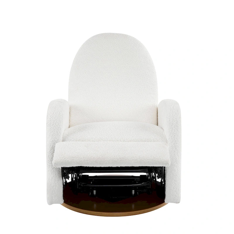 Fauteuil inclinable planeur pivotant à 360° – Rembourré en tissu avec mouvement de bascule