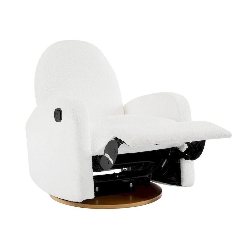 Fauteuil inclinable planeur pivotant à 360° – Rembourré en tissu avec mouvement de bascule