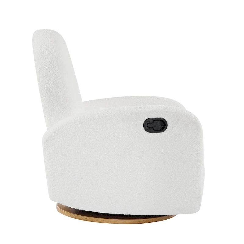 Fauteuil inclinable planeur pivotant à 360° – Rembourré en tissu avec mouvement de bascule