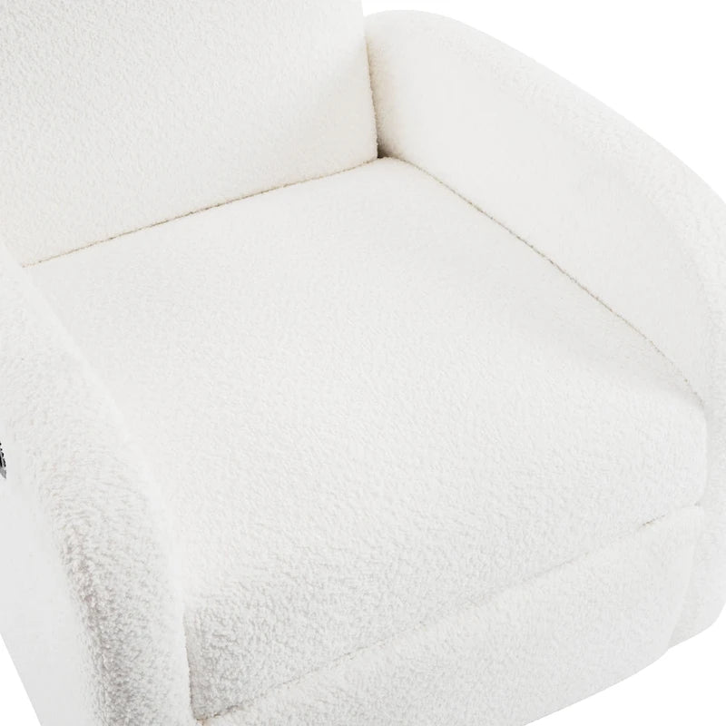 Fauteuil inclinable planeur pivotant à 360° – Rembourré en tissu avec mouvement de bascule