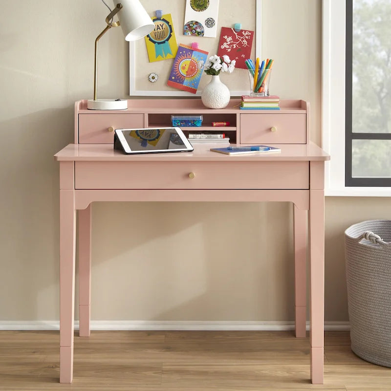 Bureau compact avec étagère de rangement