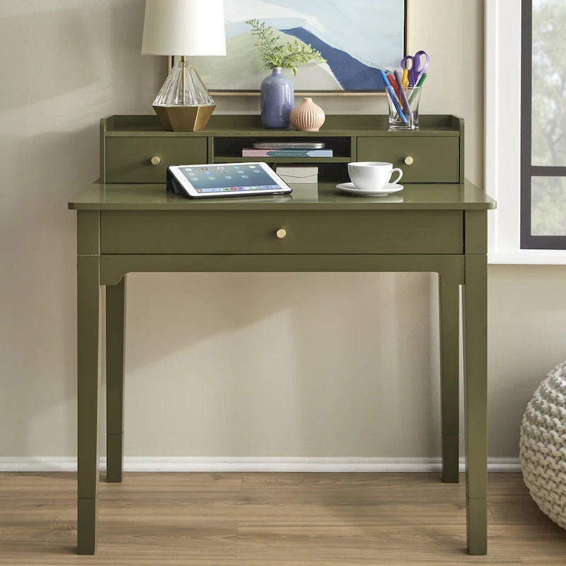 Bureau compact avec étagère de rangement