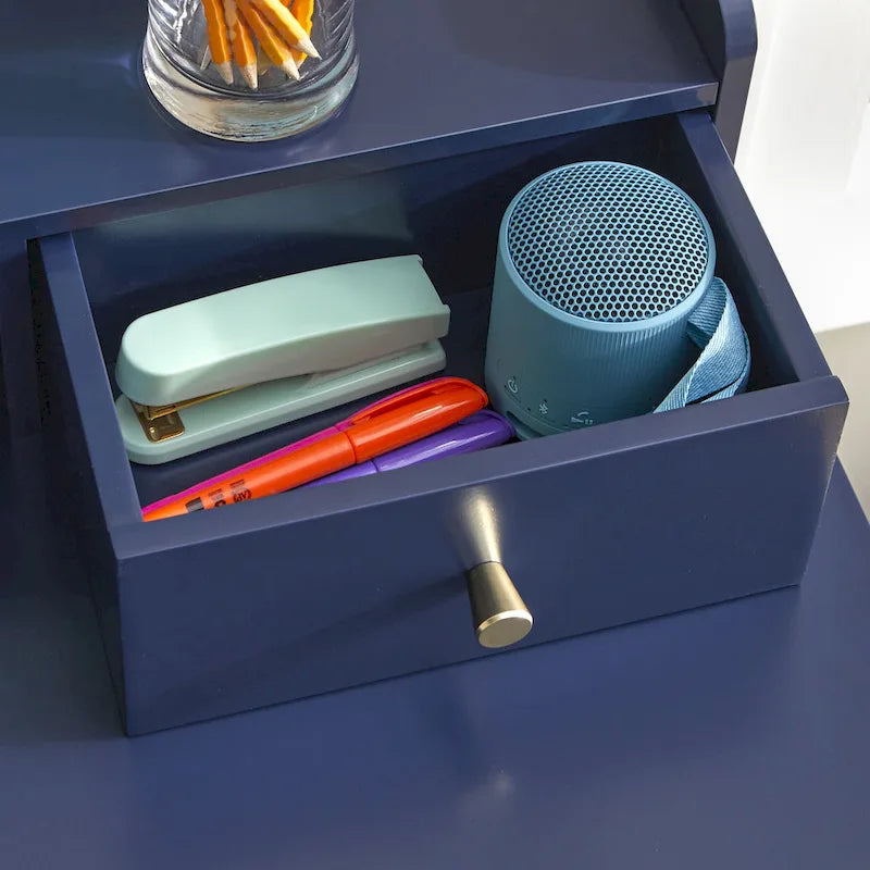 Bureau compact avec étagère de rangement