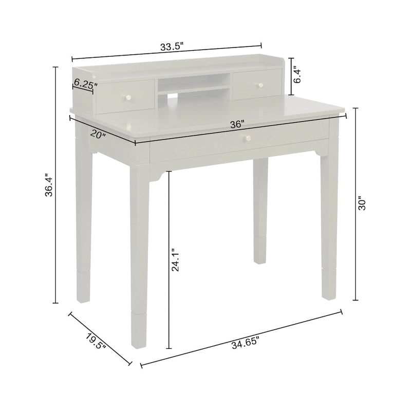 Bureau compact avec étagère de rangement
