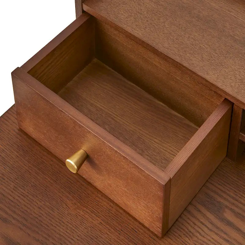 Bureau compact avec étagère de rangement