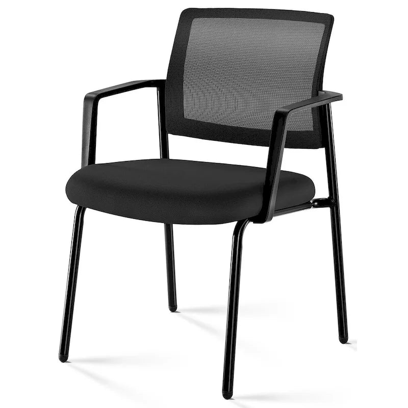 Mesh Back Stacking Chair,Upholstered Arm Chair with Sturdy Metal Frame