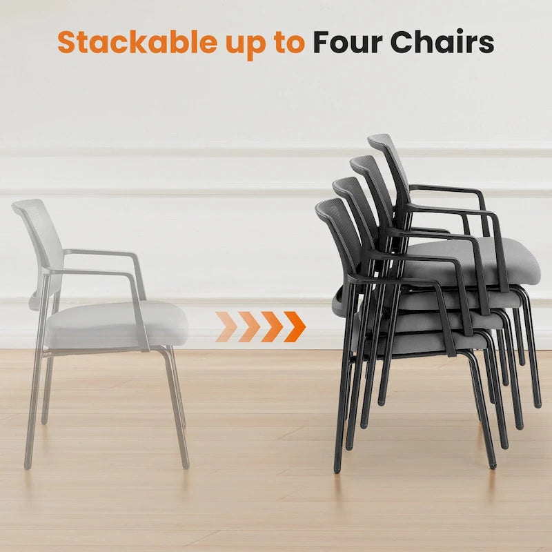 Chaise de salle à manger empilable en polypropylène avec dossier ouvert