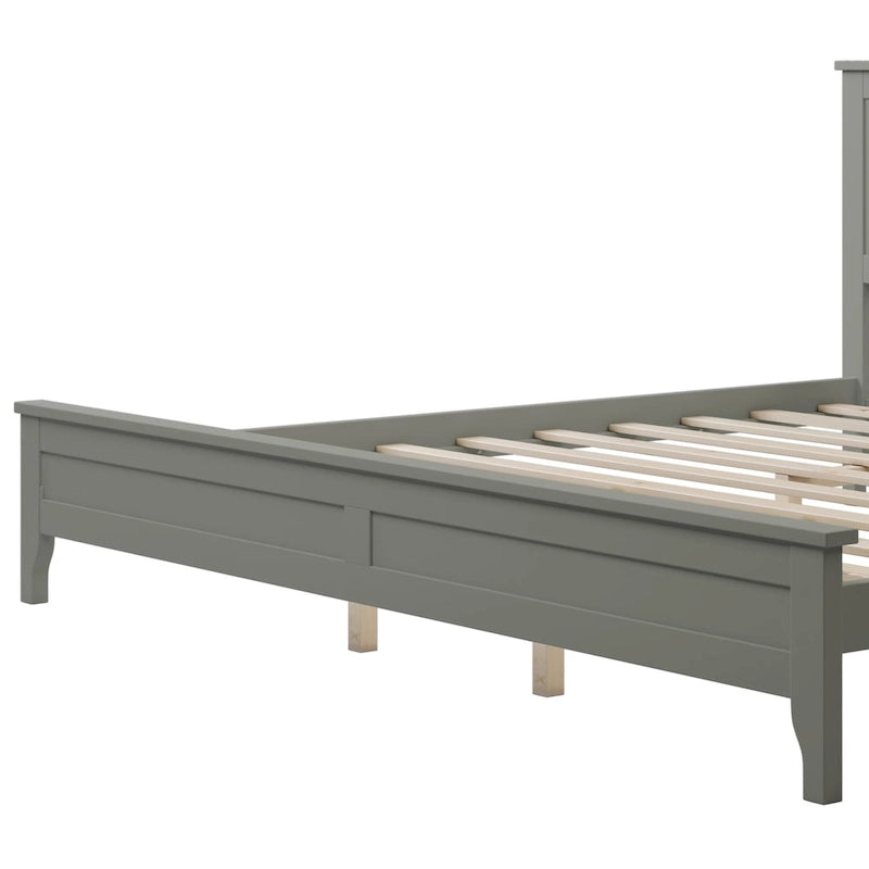 Lit plateforme King Size avec tête de lit et lattes en bois