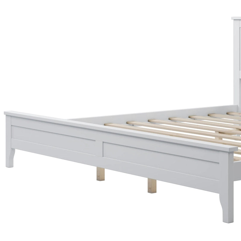 Lit plateforme King Size avec tête de lit et lattes en bois