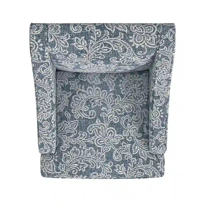 Fauteuil d'appoint rembourré avec tissu imprimé et pieds en bois