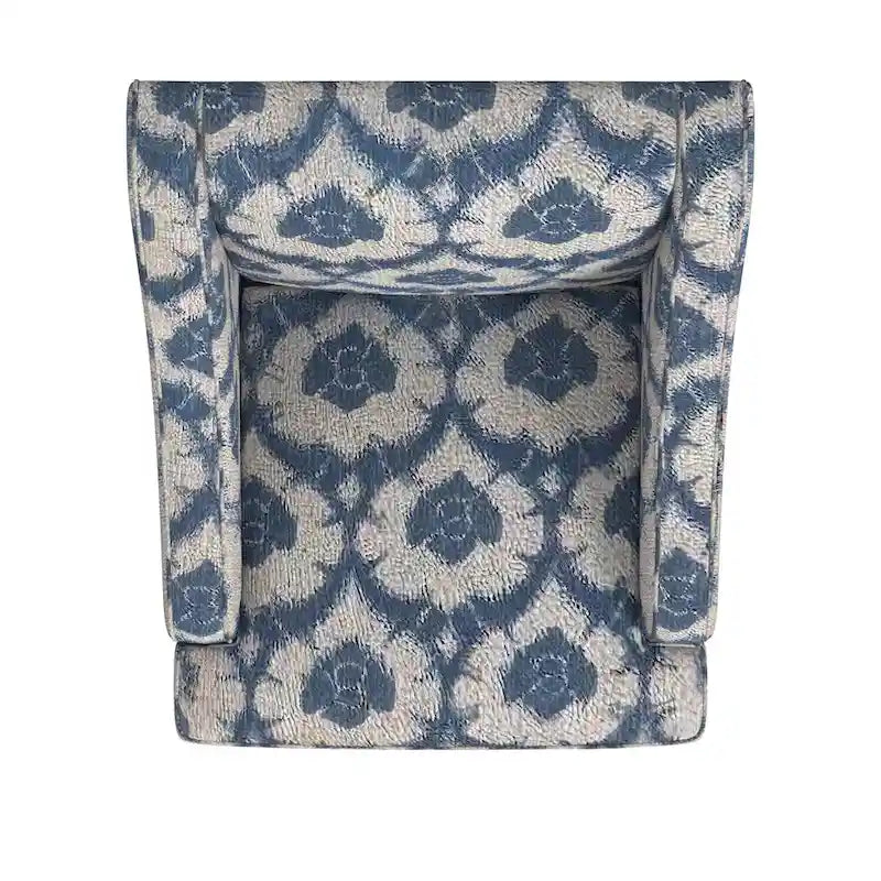 Fauteuil d'appoint rembourré avec tissu imprimé et pieds en bois