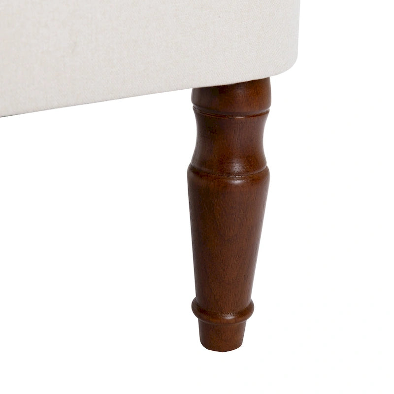 Fauteuil club capitonné en lin surdimensionné avec cadre en bois expresso