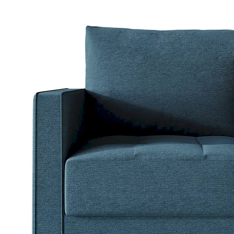 Causeuse minimaliste contemporaine en lin avec coussins amovibles