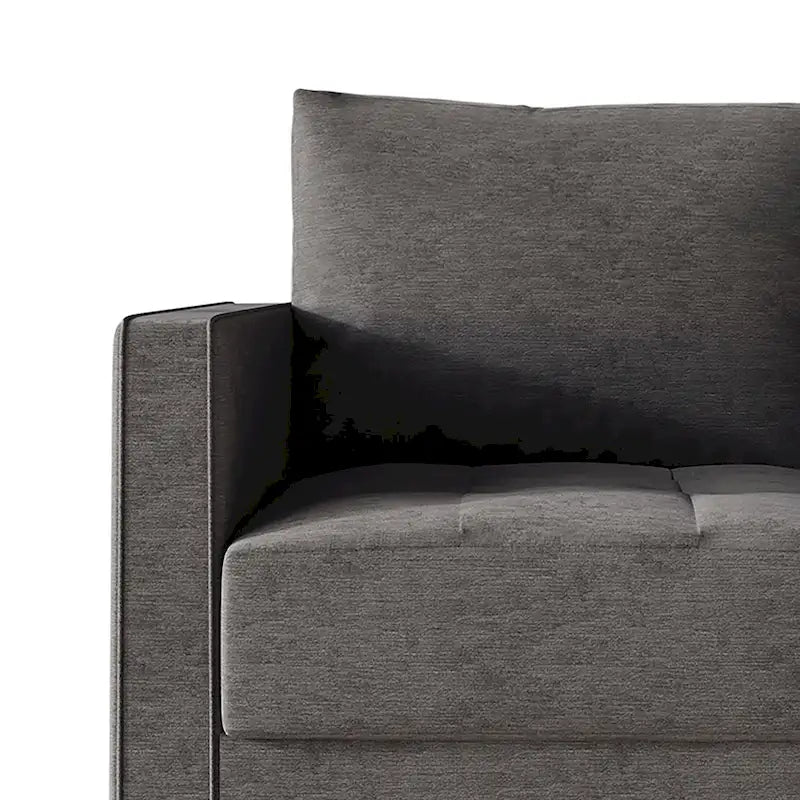 Causeuse minimaliste contemporaine en lin avec coussins amovibles
