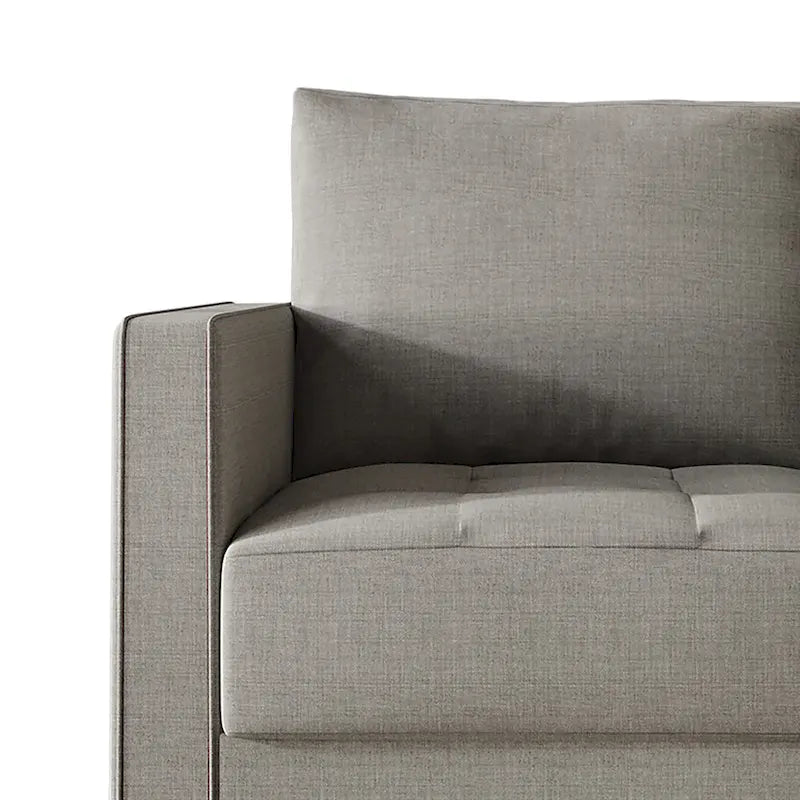 Causeuse minimaliste contemporaine en lin avec coussins amovibles