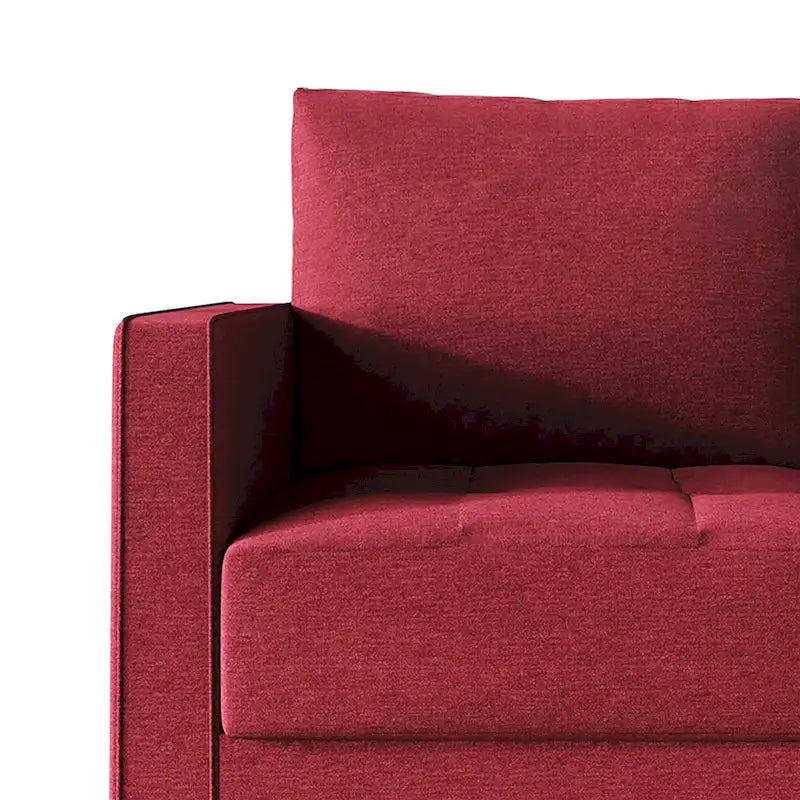 Causeuse minimaliste contemporaine en lin avec coussins amovibles