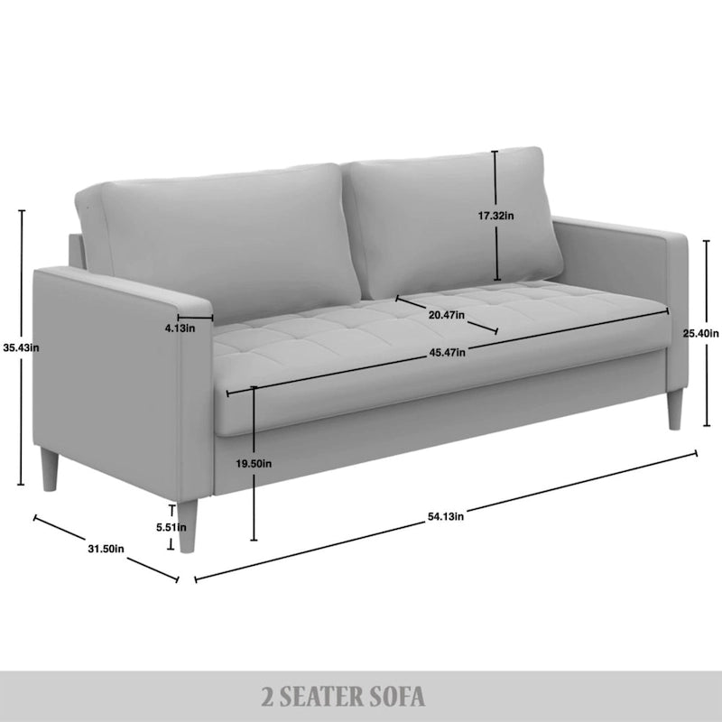 Causeuse minimaliste contemporaine en lin avec coussins amovibles