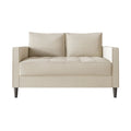 Causeuse minimaliste contemporaine en lin avec coussins amovibles