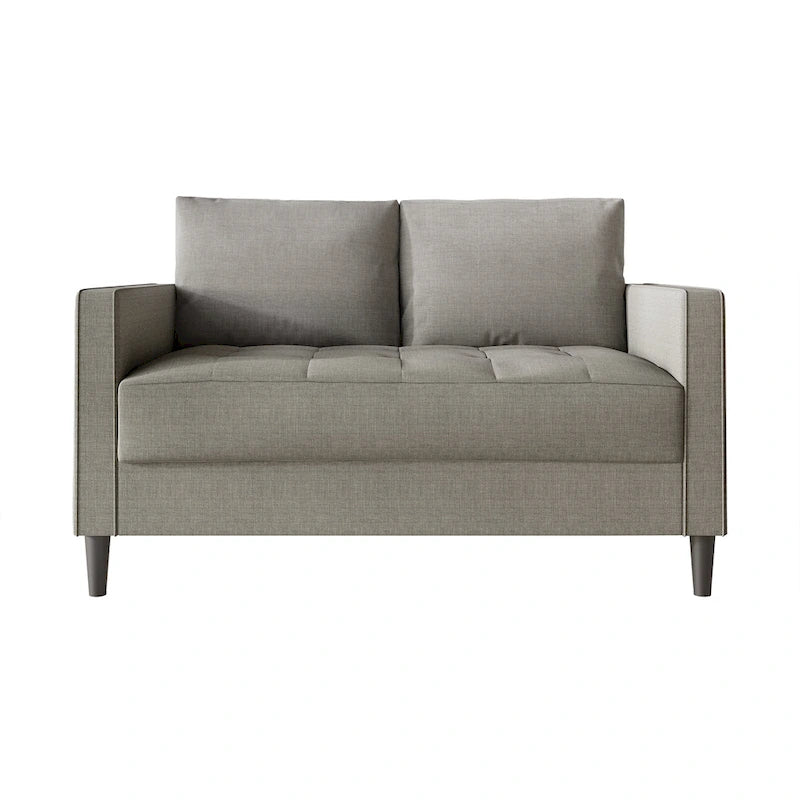 Causeuse minimaliste contemporaine en lin avec coussins amovibles