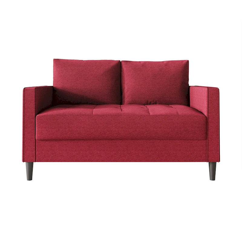 Causeuse minimaliste contemporaine en lin avec coussins amovibles