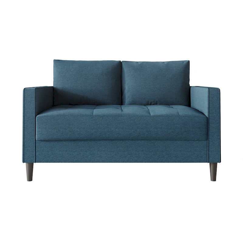 Causeuse minimaliste contemporaine en lin avec coussins amovibles