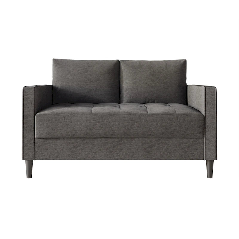Causeuse minimaliste contemporaine en lin avec coussins amovibles