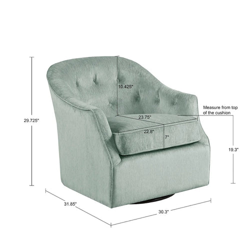 Fauteuil d'appoint pivotant à 360° avec dossier capitonné