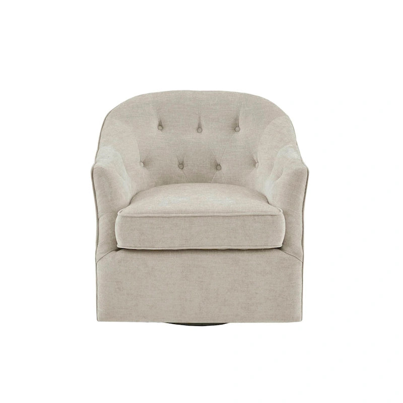 Fauteuil d'appoint pivotant à 360° avec dossier capitonné