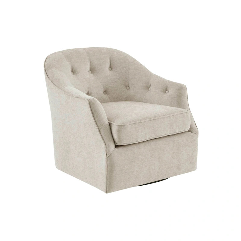 Fauteuil d'appoint pivotant à 360° avec dossier capitonné
