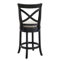 Tabouret de comptoir pivotant avec assise rembourrée et dossier en X