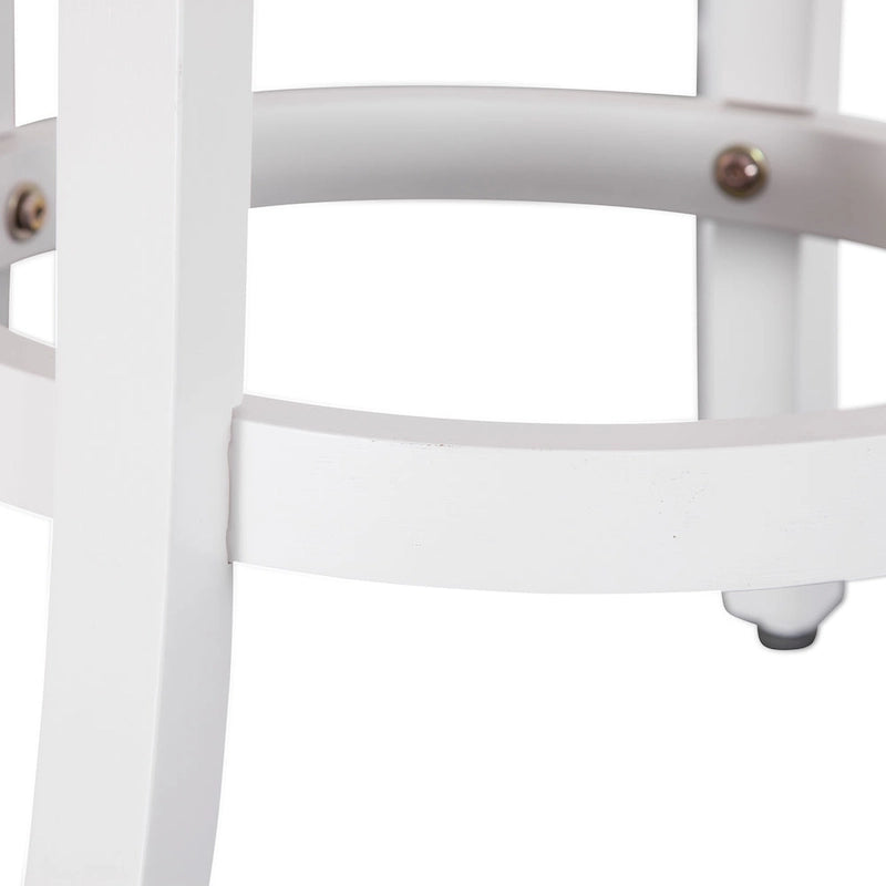 Tabouret de comptoir pivotant avec assise rembourrée et dossier en X