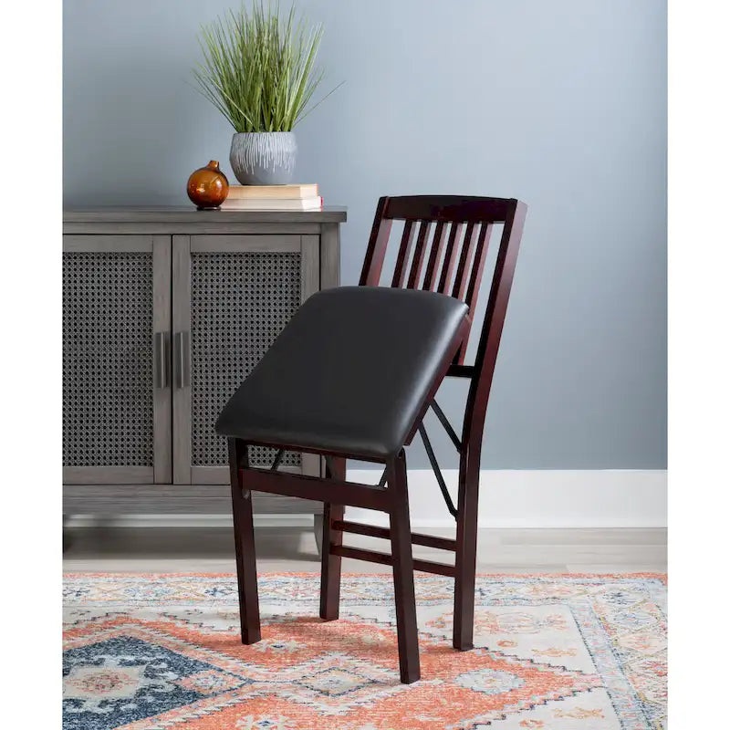 Chaises pliantes de salle à manger avec assise en similicuir