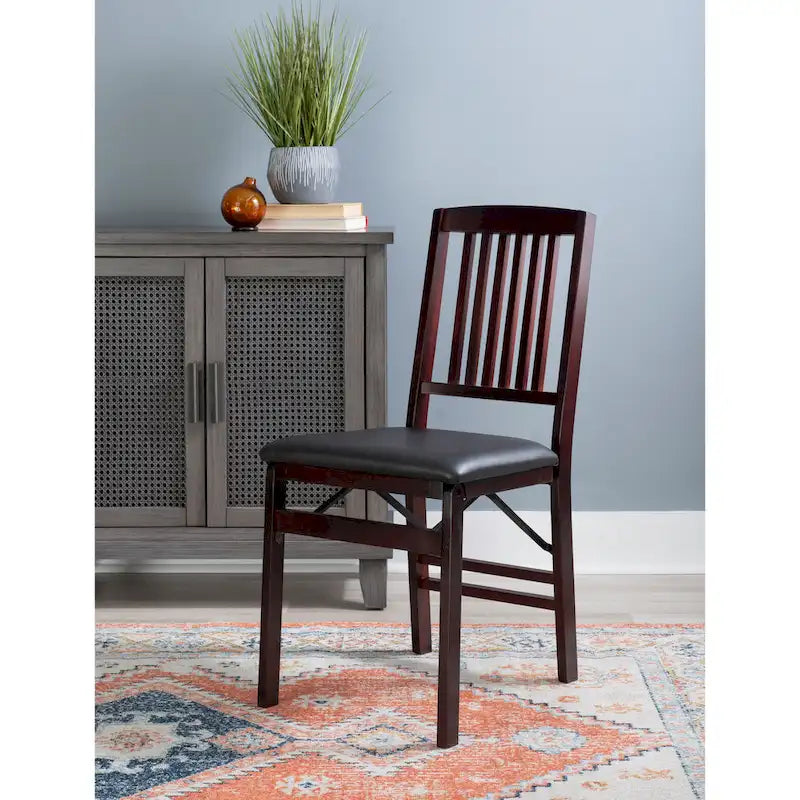 Chaises pliantes de salle à manger avec assise en similicuir