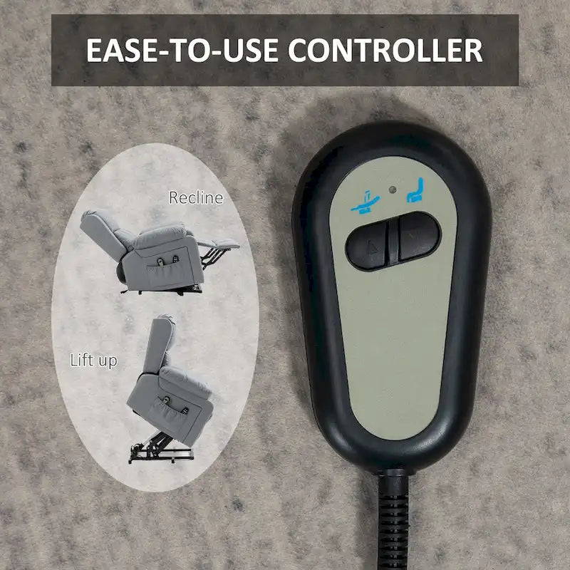 Fauteuil inclinable électrique avec fonction de levage, massage, chauffage et télécommande