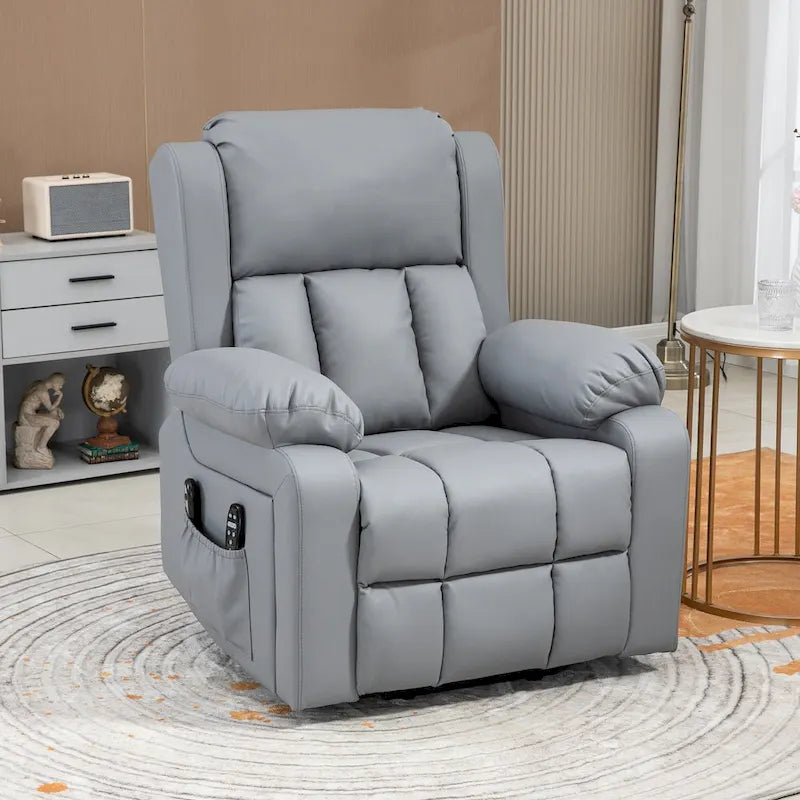 Fauteuil inclinable électrique avec fonction de levage, massage, chauffage et télécommande
