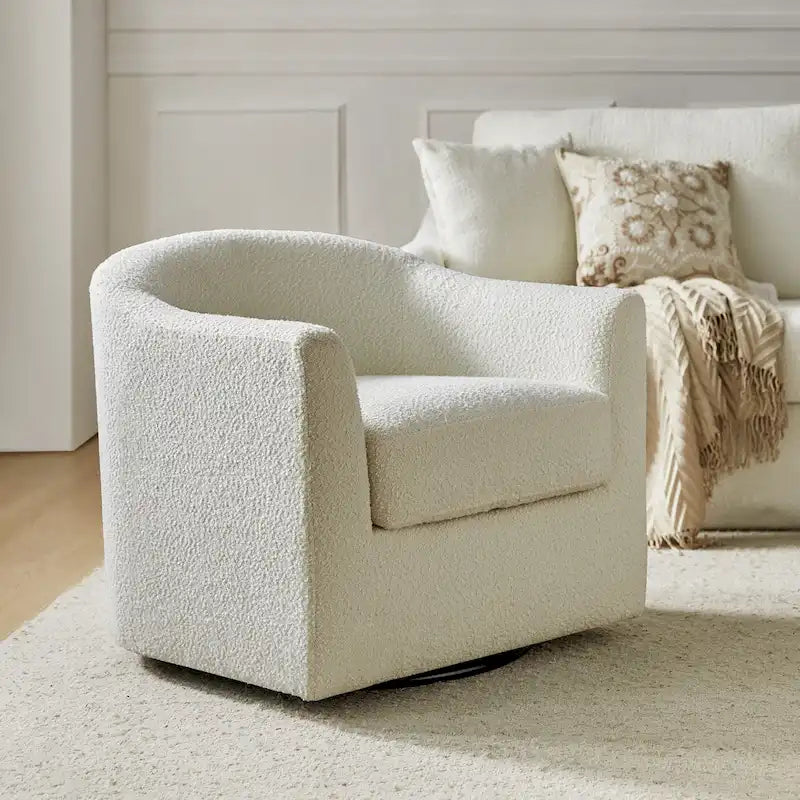Fauteuil pivotant ergonomique moderne – Rembourré en tissu doux