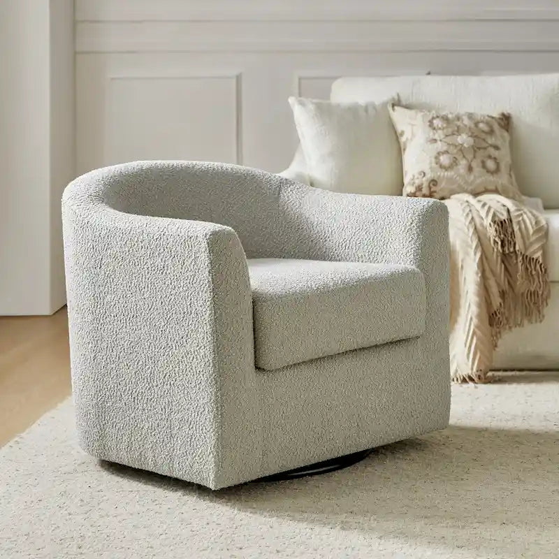 Fauteuil pivotant ergonomique moderne – Rembourré en tissu doux