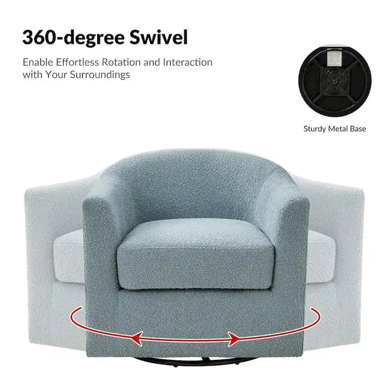 Fauteuil pivotant ergonomique moderne – Rembourré en tissu doux