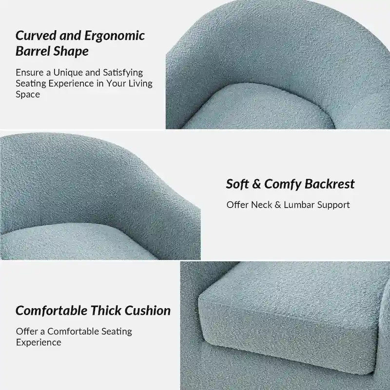 Fauteuil pivotant ergonomique moderne – Rembourré en tissu doux