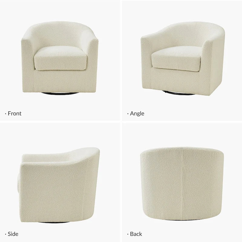 Fauteuil pivotant ergonomique moderne – Rembourré en tissu doux