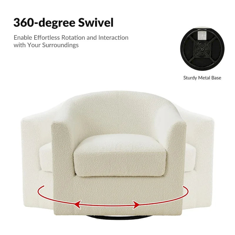 Fauteuil pivotant ergonomique moderne – Rembourré en tissu doux
