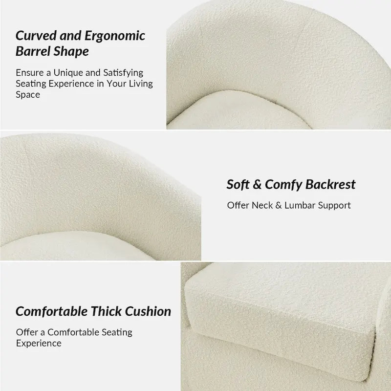 Fauteuil pivotant ergonomique moderne – Rembourré en tissu doux