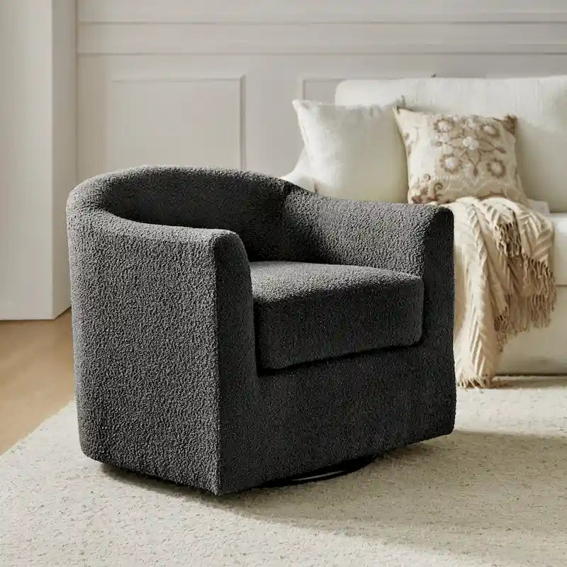 Fauteuil pivotant ergonomique moderne – Rembourré en tissu doux