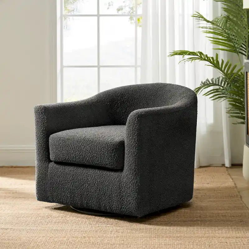 Fauteuil pivotant ergonomique moderne – Rembourré en tissu doux