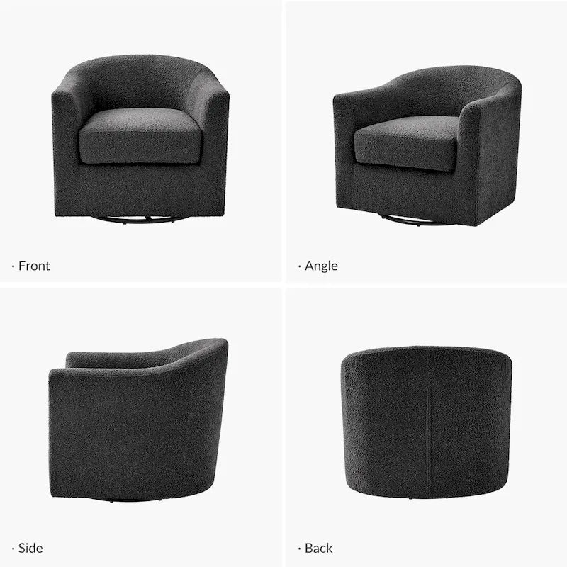 Fauteuil pivotant ergonomique moderne – Rembourré en tissu doux