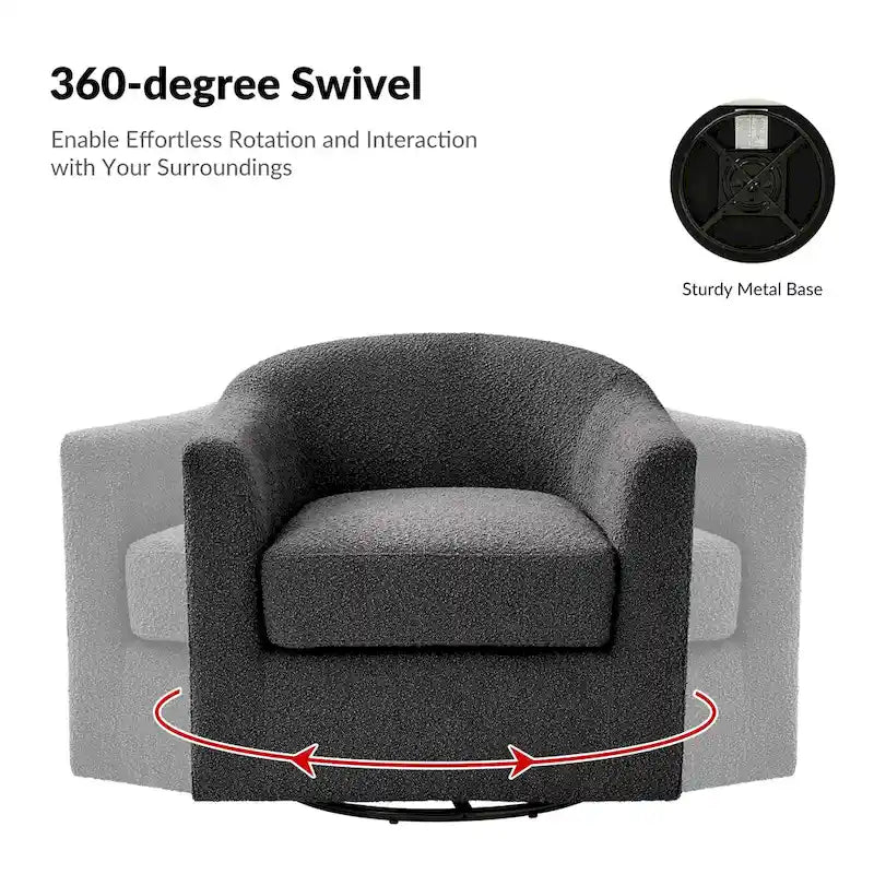 Fauteuil pivotant ergonomique moderne – Rembourré en tissu doux